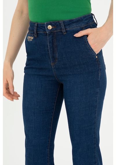 U.S. Polo Assn. Kadın Mavi Slim Flare Fit Jean Pantolon 50280335-DN0022