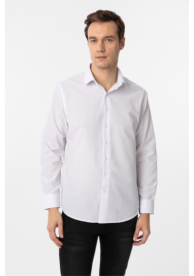 Süvari Siyah Slim Fit Düz Klasik Yaka Gömlek-34089 Siyah