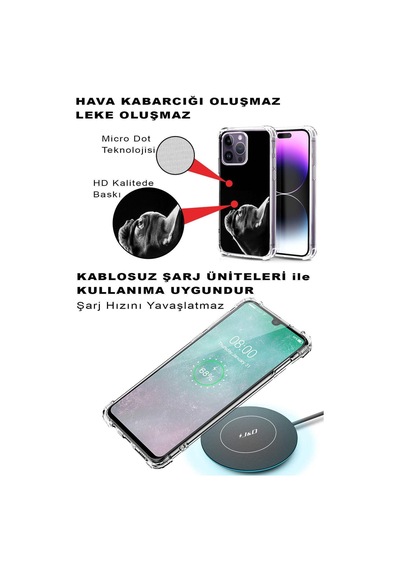 Samsung Galaxy S23fe İle Uyumlu Köpek 1 Baskılı Şeffaf Köşe Korumalı Antişok Kılıf