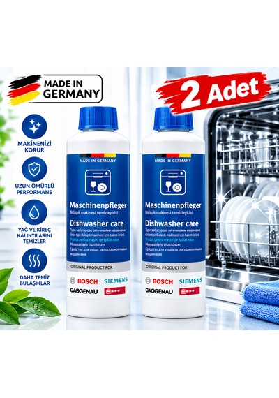 Bosch Siemens Profilo Gaggenau Bulaşık Makineleri Için Kireç Ve Yağ Temizleyici 250 Ml Güçlü Formül 2'li Set