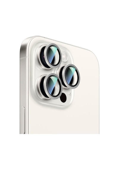 Apple Uyumlu   iPhone 16 Pro Caseworld Sapphire Serisi Anti Reflective Lens Koruyucu Gümüş