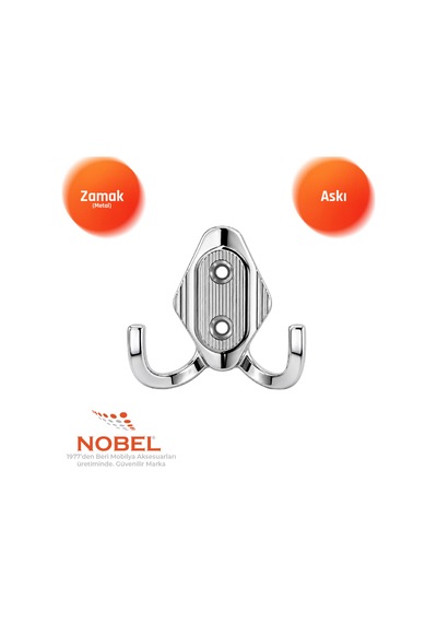 Has Askı, Metal Vestiyer Askısı, 14 Gr, Dolap Ve Duvar Askılığı, Krom Vidalı