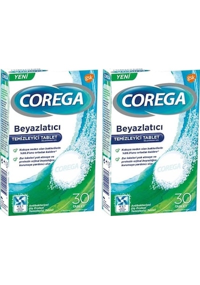 Corega Beyazlatıcı ve Temizleyici Tablet 2 x 30 Tablet