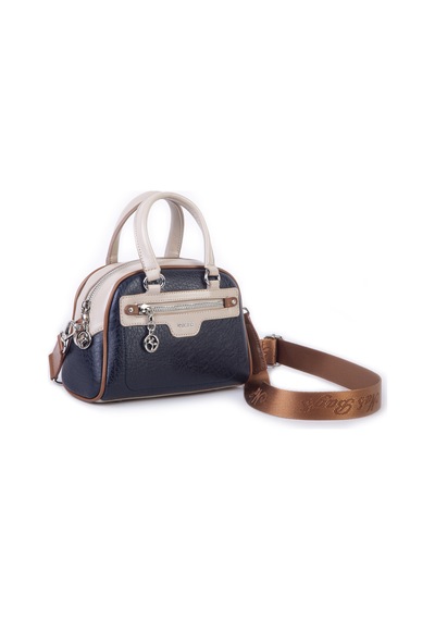 Nas Bag Kadın Mini El Ve Çapraz Çanta Lacivert Kum Taba Victoria Laci