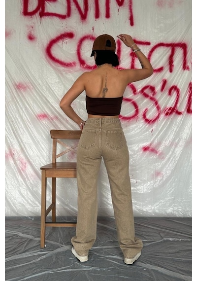 Hazego Vizon Straightmania Jeans Pantolon Vizon