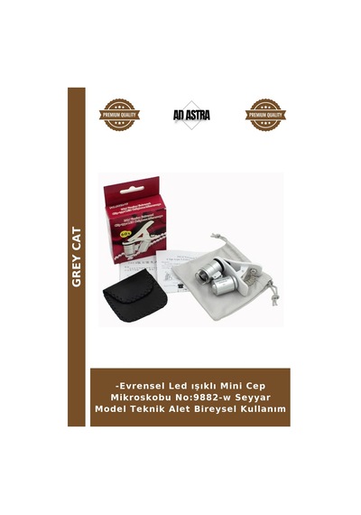 -evrensel Led Işıklı Mini Cep Mikroskobu No:9882-w Seyyar Model Teknik Alet Bireysel Kullanım
