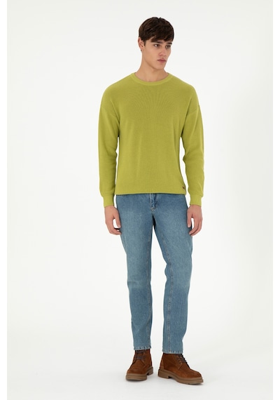 U.S. Polo Assn. Erkek Regular Fit Bisiklet Yaka Fıstık Yeşili Basic Kazak 50298267-VR087