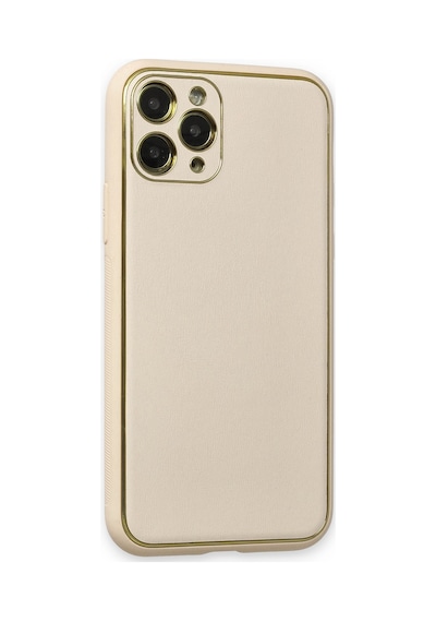 Newface - 162 - İphone 11 Pro Max Kılıf Coco Deri Silikon Kapak - Edntrend - - Beyaz