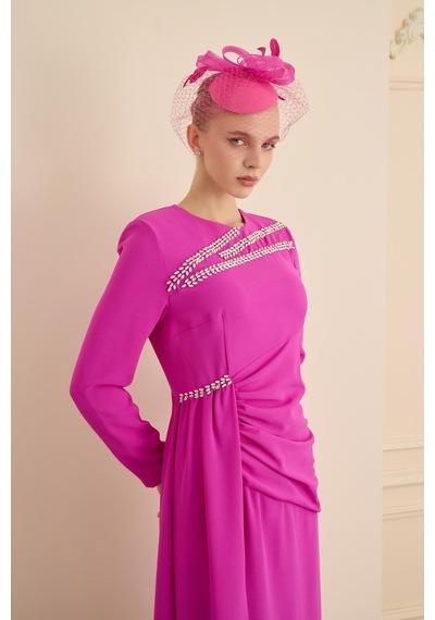 Senna Mıranda Dress Fuşya Fuşya