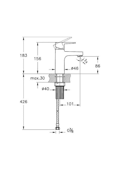 Artema Flow Square Lavabo Bataryası Mat Siyah A4304436