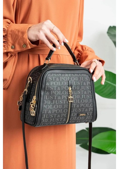 Just Polo Kadın Gofraj Desen El Ve Omuz Çantası 440113mh Düz Siyah 92980121