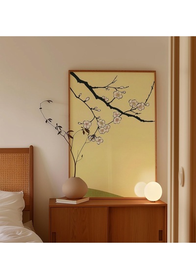 Kiraz Çiçeği Dalı Posteri Japon Minimalist Duvar Sanatı Botanik Baskı