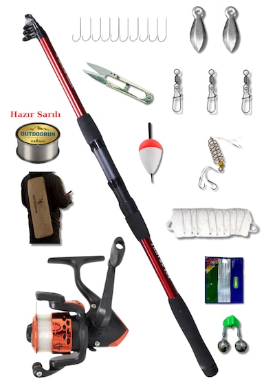 Travel Kırmızı 165cm 50-150gr Ak 200 Çocuk Olta Seti 1