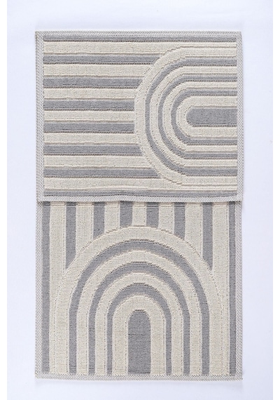2 Li Bukle Banyo Takımı Banyo Tekstili/modern/doğal/sade/şık Kaymaz Taban -1074 Gri