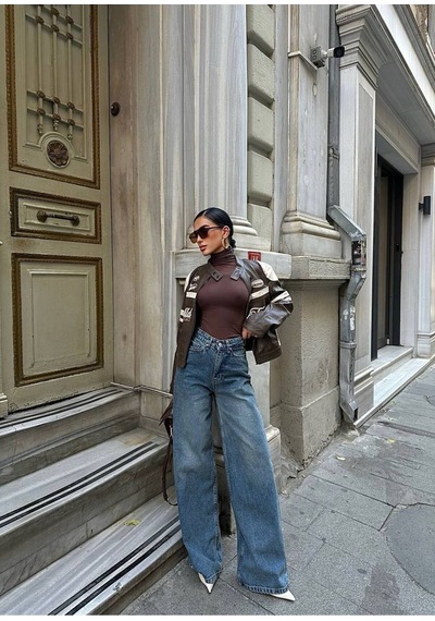 Meecy Tint Yeşili Kadın Wide Leg Jean Yüksek Bel Palazzo Likralı Esnek Kot Pantolon Mavi Mavi Meecy Tint Yeşili Kadın Wide Leg Jean Yüksek Bel Palazzo Likralı Esnek Kot Pantolon Mavi Mavi