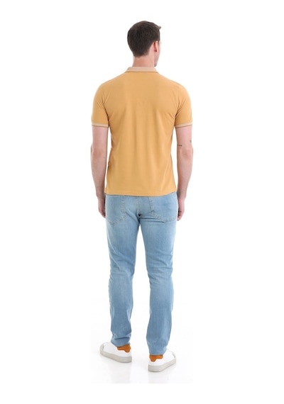 Hatemoğlu - Sarı Regular Fit %100 Pamuk Kıvrılmaz Polo Yaka Tişört