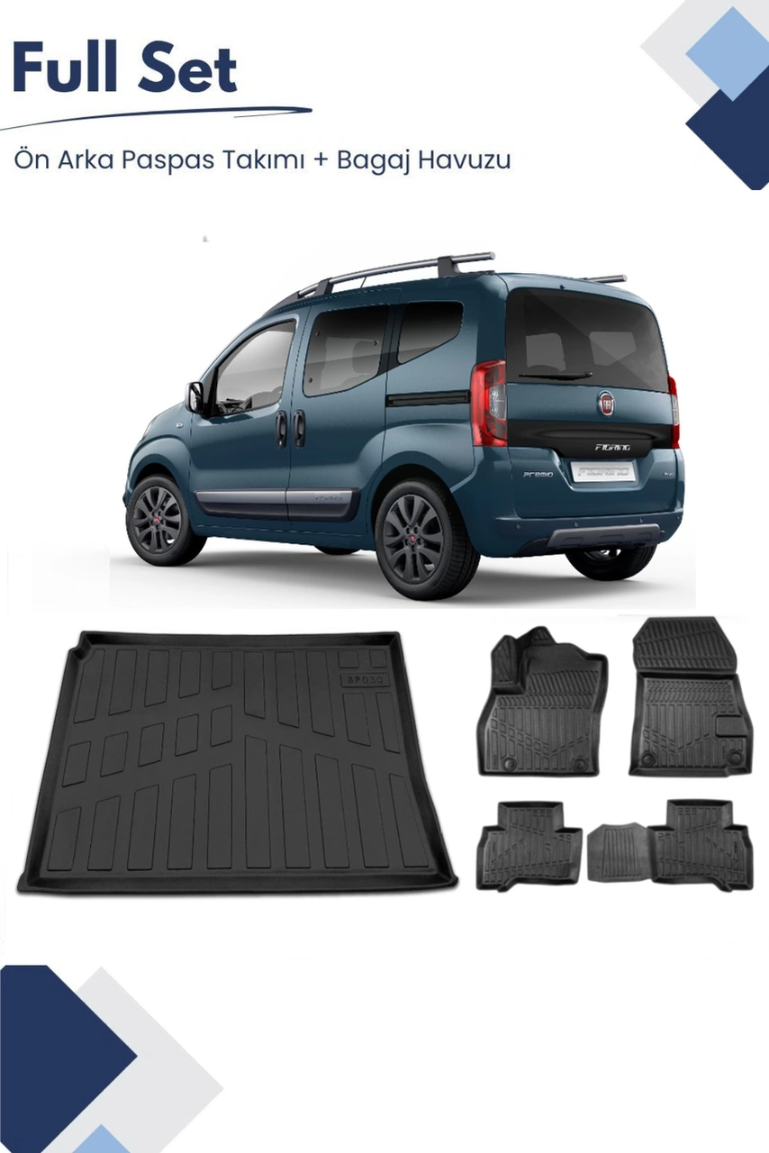 Fiat Fiorino 2014-2015-2016-2017-2018-2019 Model Tam Uyumlu Paspas+bagaj Havuzu Seti