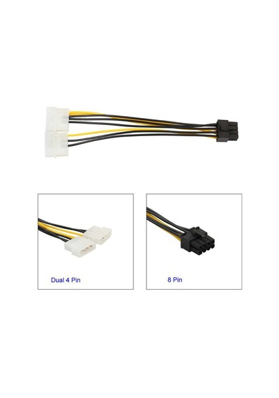 8 Pin Power Kablo 8 Pin To Molex Power Pcie Ekran Kartı Güç Kablo