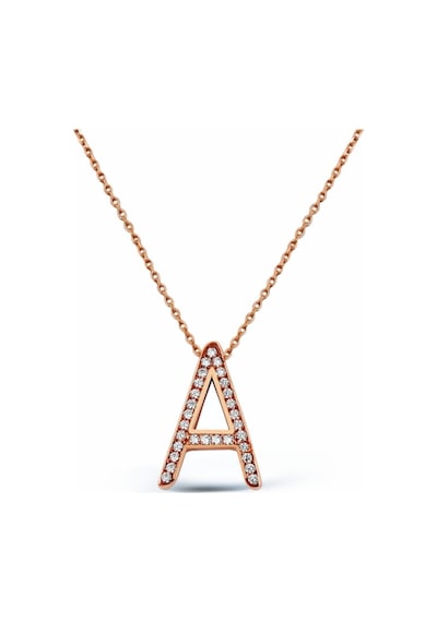 925 Ayar Gümüş Rose A Harfi Kolye - 23089001 Rose Gold