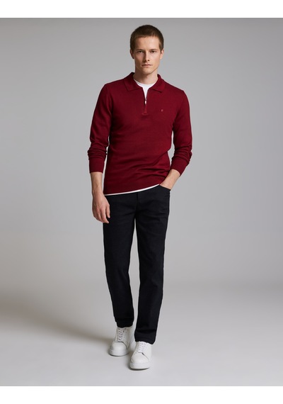 Pierre Cardin Bordro Slim Fit Fermuarlı Polo Yaka Basic Triko Kazak 50333917-vr014 Bordo Pierre Cardin Bordro Slim Fit Fermuarlı Polo Yaka Basic Triko Kazak 50333917-vr014 Bordo