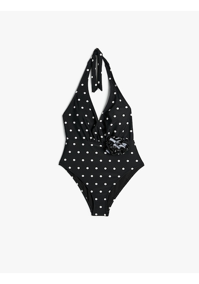 Koton Puantiyeli Halter Yaka Mayo Gül Aplike Detaylı Astarlı Siyah Desenli 4sak20109mm Siyah Koton Puantiyeli Halter Yaka Mayo Gül Aplike Detaylı Astarlı Siyah Desenli 4sak20109mm Siyah