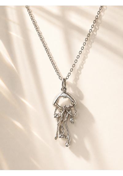 Gotik Denizanası Figürlü Unisex Kolye Minimal Metal Görünümlü Alternatif Stil Kolye Çok renkli