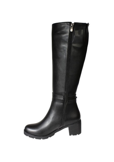 Yaz Kış Ayakkabı Yazkış Kadın Siyah Cilt Kenarı Tokalı 36cm Boy Uzunluğu 6 Cm Kalın Topuklu Çizme Siyah Yaz Kış Ayakkabı Yazkış Kadın Siyah Cilt Kenarı Tokalı 36cm Boy Uzunluğu 6 Cm Kalın Topuklu Çizme Siyah