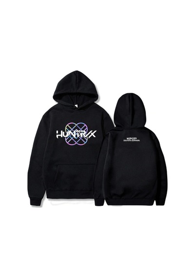 Startmore Siyah Kpop Demon Hunters Huntrix Logosu Hoodie Film, Kaza Siyah