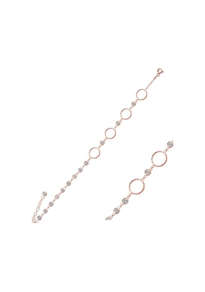 Brezza Lusso Jewelry 925 Ayar Gümüş Halka Model Zirkon Taşlı Kadın Bileklik