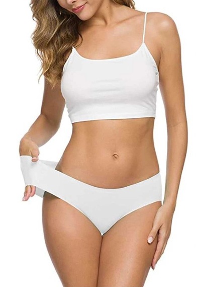 Hubrendy Tedarik 3 Adet Kadın Dikişsiz Lazer Kesim Esnek İz Yapmayan Külot S5 L-xl