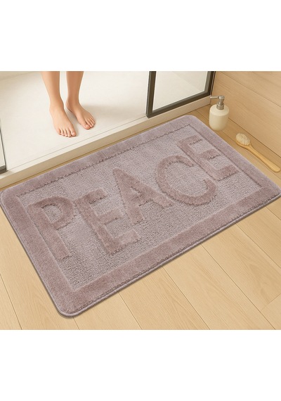 Doğal Kaymaz Taban Banyo Paspas Uzun Ömürlü Yumuşak Dokulu Su Emici Yıkanabilir Peace 60x100 Vizon