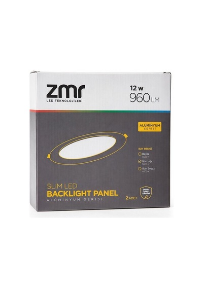 12w Slim Led Backlight Panel Sıva Altı Gün Işığı 960 Lm Beyaz