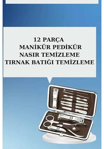 Mey İthalat 12 Parça El Ayak Temizleme Pense Kir Temizleme Aparatı Kaş Cımbızı