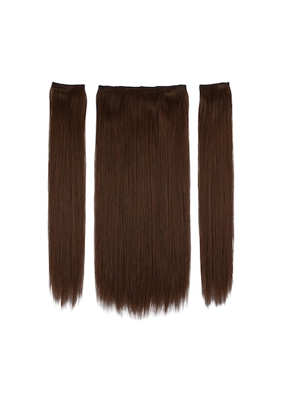 Fiber Sen Düz Yarım Ay + 2 Yan Çıt Çıt / Kahve Karamel - Evori-866562 Karışık - Çok Renkli