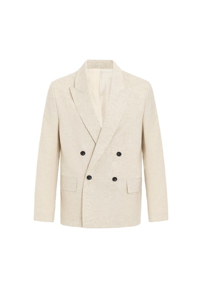 Antioch Relax Fit Keten Karışımlı Erkek Blazer Ceket Ekru