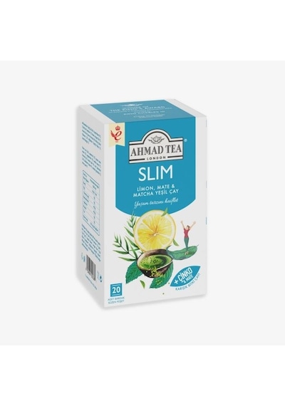 Ahmad Tea Slim Limon, Mate Ve Matcha Yeşil Çay Karışımı 20' Li