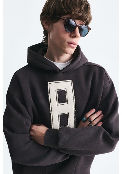 Vamos Numara Baskılı Oversize Sweatshirt Kahve