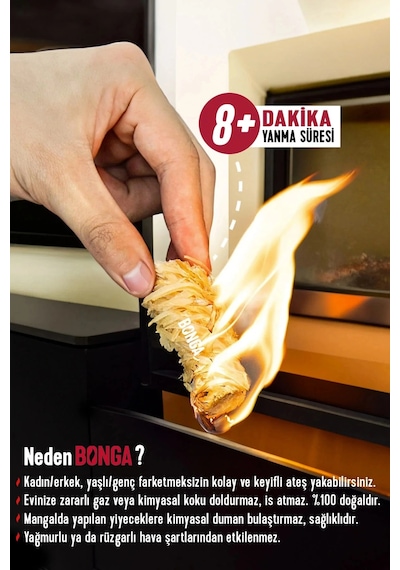 Mangal Ve Kömür Ateş Tutuşturucu 100 Adet 1400 Gr - Jel Ve Çıra Alternatifi Doğal Odun Yünü