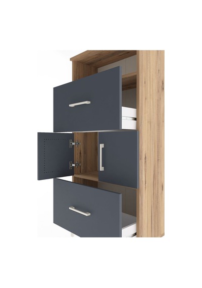 Arges Dolap 2 Raflı 2 Çekmeceli 2 Kapaklı 60x30x134 Çam-antrasit Çam Arges Dolap 2 Raflı 2 Çekmeceli 2 Kapaklı 60x30x134 Çam-antrasit Çam
