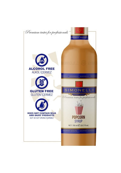 Simonelli Kahve Şurubu Popcorn Aromalı 700 ML + Pompa