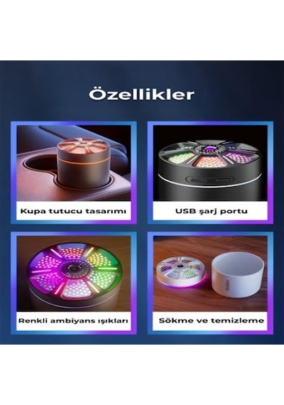 Yuvarlak Petek Tasarımlı Rgb Nemlendiricı Çok Renkli