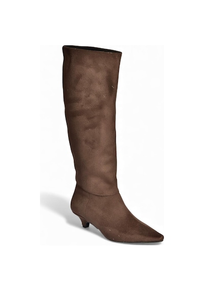 Fox Shoes V404012302 Kahverengi Süet Kısa Topuklu Kadın Çizme Kahverengi