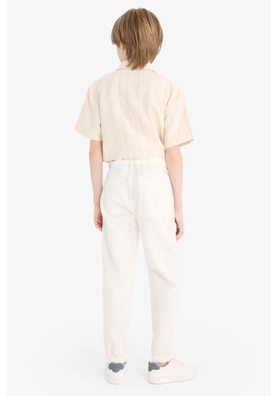 DeFacto Erkek Çocuk Carrot Fit Standart Paça Keten Görünümlü Pantolon E5828A825SMER238