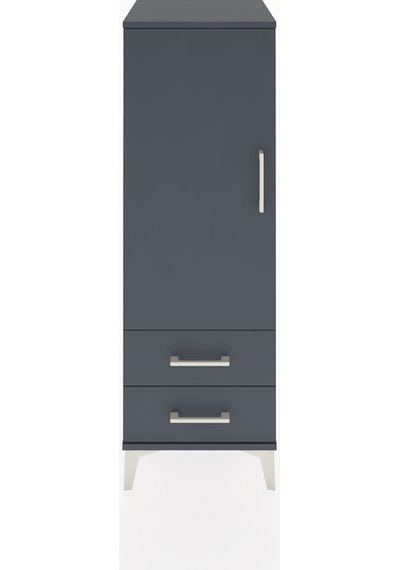 Hyperion Dolap Tek Raflı 2 Çekmeceli Tek Askılı 44x44x134 Ant... Antrasit