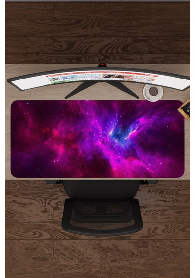 Galaksi Kaymaz Dikişli Kauçuk Oyuncu Mousepad V5 - 90x40 Xxl Gaming Mouse Pad Fare Altlığı