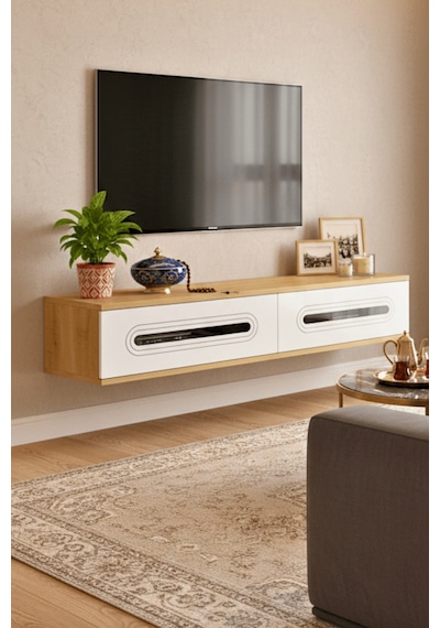 Tda1220dbs - Rany120 Duvara Montaj Tv Stand, Tv Rafı, Tv Sehpası Safirmeşe - Beyaz - Sılver 120cm Tda1220dbs - Rany120 Duvara Montaj Tv Stand, Tv Rafı, Tv Sehpası Safirmeşe - Beyaz - Sılver 120cm
