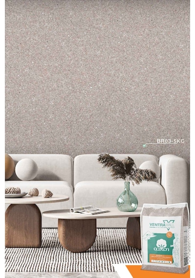 Ventrawall Kahverengi Duvar Kağıdı - İpek Sıva - Br03 - 5 Kg