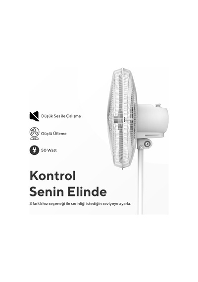 Kumtel Ktf-350 Beyaz 16 İnç Ayaklı Vantilatör 50 W