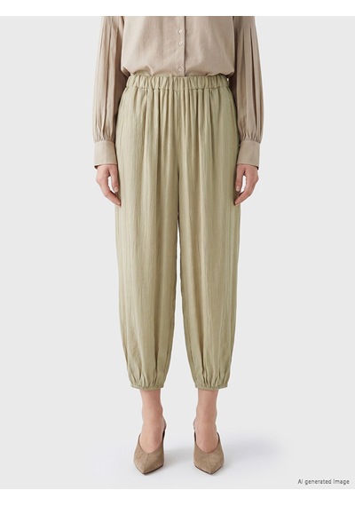 Lcw Modest Ekru Beli Lastikli Kadın Jogger Pantolon