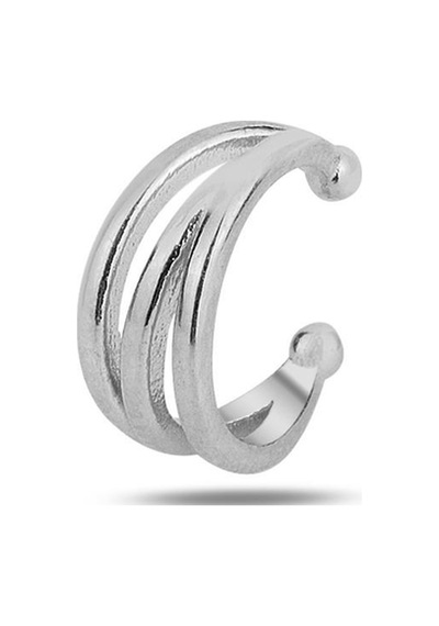 Gümüş Rodyumlu Sade Ear Cuff Kıkırdak Küpe